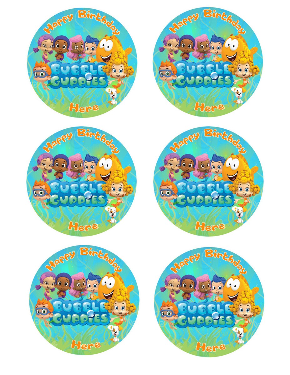 Bubble Guppies Edible Cupcake Toppers