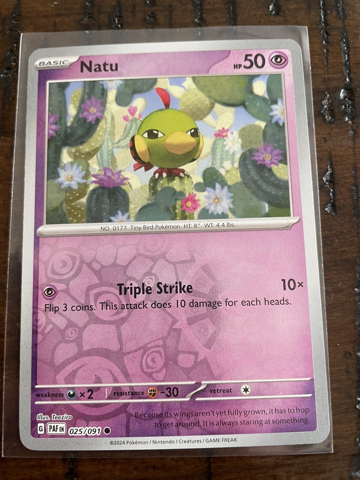 Pokemon TCG Natu S&V Paldean Fates 025/091 Reverse Holo Common Card NM