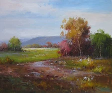 Canvas Wall Art Modern Decor Oil Painting Hand Painted,Country Road,51 X 61 cm