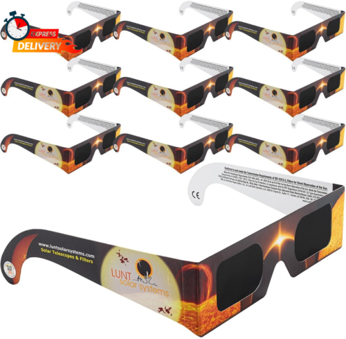 10 Pack Premium, Solar Eclipse Glasses Approved 2024, ISO and CE Certified Optic - Picture 1 of 12