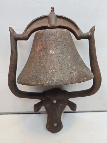 Cast Iron Bell Steer Cow Bull Head Dinner Western Farm Ranch Style Vintage - 第 4/11 張圖片