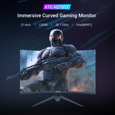 27 Zoll Curved Gaming Monitor 180Hz /HDR10 1ms Reaktionszeit Monitore KTC H27S17