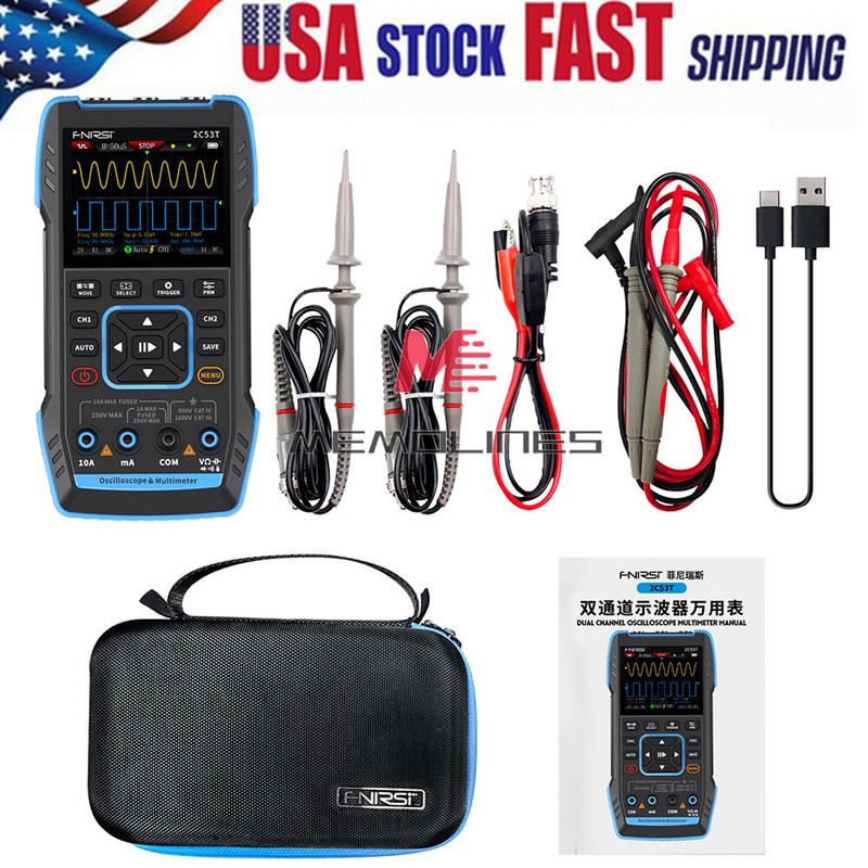 FNIRSI 2C23T/2C53T Handheld Digital Oscilloscope Multimeter Signal Generator U-S
