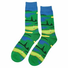 NWT Golf Green Dress Socks Novelty Men 8-12 Multicolor Fun Sockfly