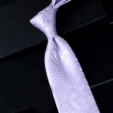 New Classic Paisley Purple JACQUARD WOVEN 100 Silk Men's Necktie Tie