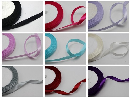 50 Yards 10mm (3/8") Satin Ribbon Gift Bow Wedding Craft Pick Your Color - Picture 4 of 40