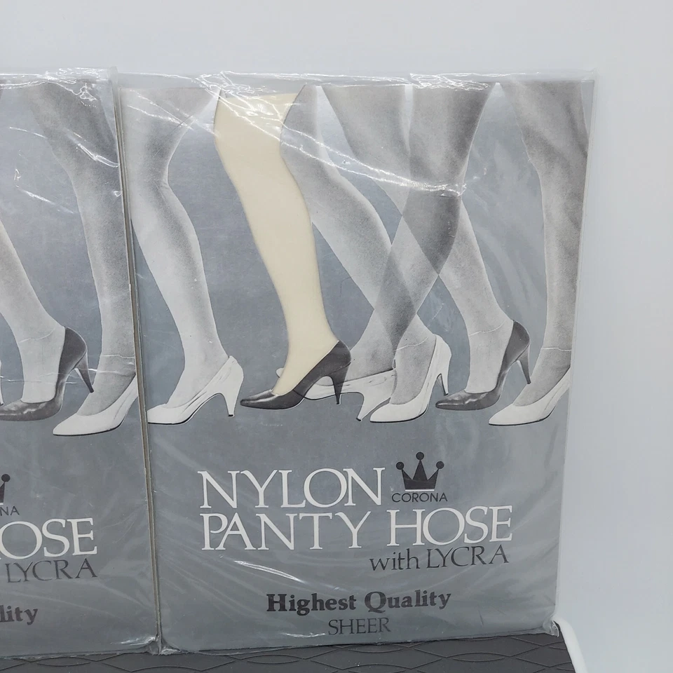 LOTE DE 5 VINTAGE Corona Transparente con Lycra COLORES Beige Blanco Gris TALLA ALTA Foto 4 de 4