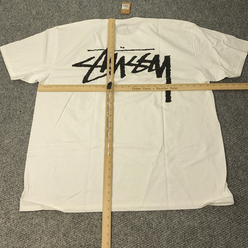 Stussy Big Stock Tee Mens XXL White Short Sleeve NWT - Picture 8 of 10