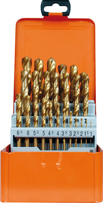 Projahn 25-tlg. Spiralbohrer-Set kurz DIN 338 HSS-G TiN Typ N ECO 1-13 mm 0,5mm