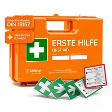 Erste Hilfe Koffer DIN 13157 mit Wandhalterung, Verbandkasten Notfallkoffer