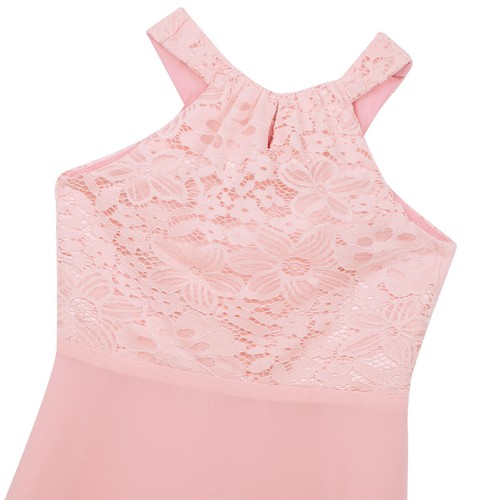 Kids Girls Dress Cutout Back Sundress Prom Dresses Chiffon Dressing Up Event - Picture 30 of 74