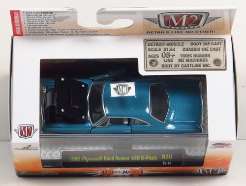 M2 Machines R30 Detroit 1969 Plymouth Road Runner 440 6-Pack 15-13 Diecast 1:64 - Picture 3 of 7