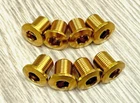 8 pcs Gold Titanium/Ti Bolts For Chainring Double, Triple Crankset Inner Use