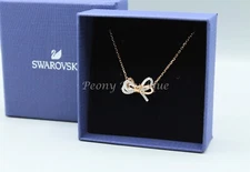 Swarovski 5517952 Lifelong bow necklace jewelry rose silver tone fashion dainty