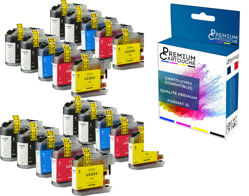 Cartouche LC223XL encre compatible imprimante jet d'encre pack de 20 noir couleur