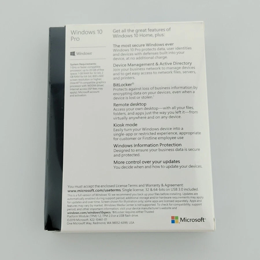 Nueva unidad flash USB Windows 10 Professional 32/64 bits caja al por menor nueva sellada EE. UU. Foto 2 de 4