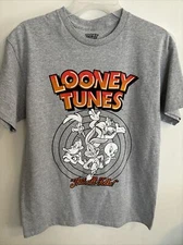 New Looney Tunes Gray Short Sleeve T Shirt Medium Free Shipping
