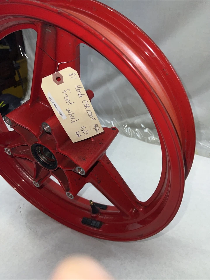 "Rueda delantera de motocicleta Honda 17"" X 2,5"" 1987 CBR1000F Hurricane OEM" Foto 4 de 4