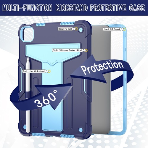 Case for iPad (A16) 11th 11 inch 2025/iPad 10th Gen Shockproof Stand Full Body - Picture 25 of 81