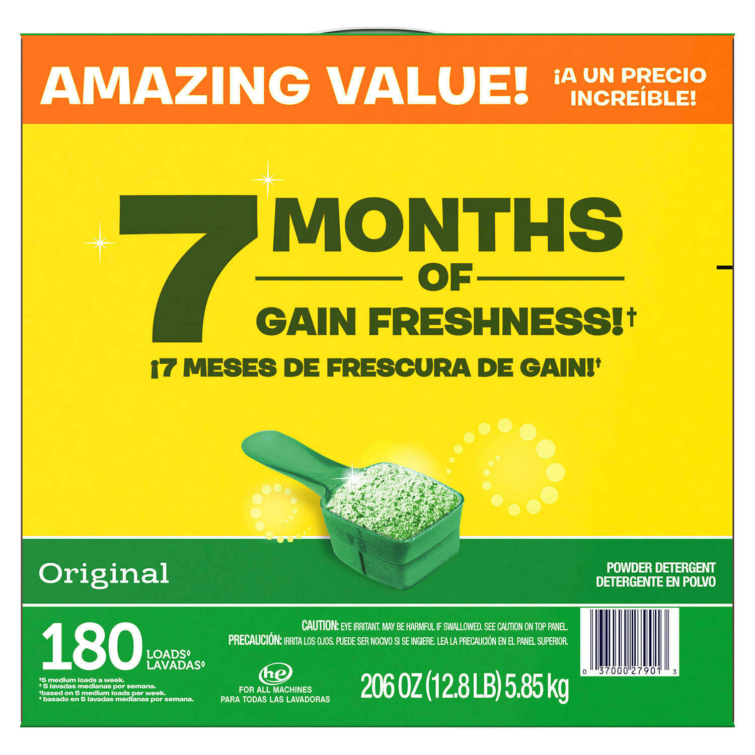 Gain Ultra Powder Laundry Detergent, Original 206 oz., 180 loads eBay