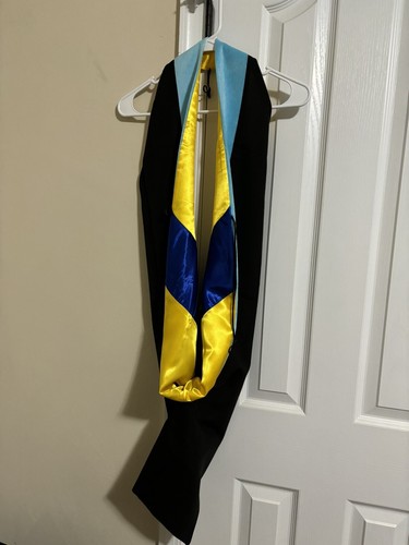 Graduation Master of Education Master Hood M.S. Lightblue Hood-gold/blue EUC