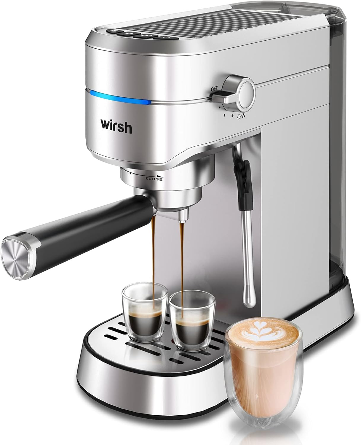 Máquina de café expreso, cafetera de 20 bares con vaporizador comercial