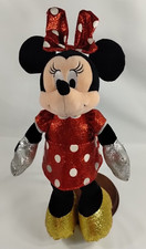 Disney Ty Beanie Sparkle Minnie Mouse Glitter Plush 15 Inch Stuffed Animal