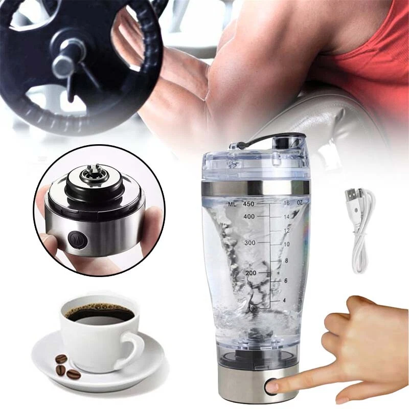 450ML USB Charging Electric Shaker Cup Blender Detachable Mixing Cup  Fitness Protein Powder Shake Cup