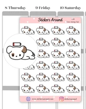 Low Battery Energy Planner Stickers, Dog Sticker, Calendar & Journal Sticker