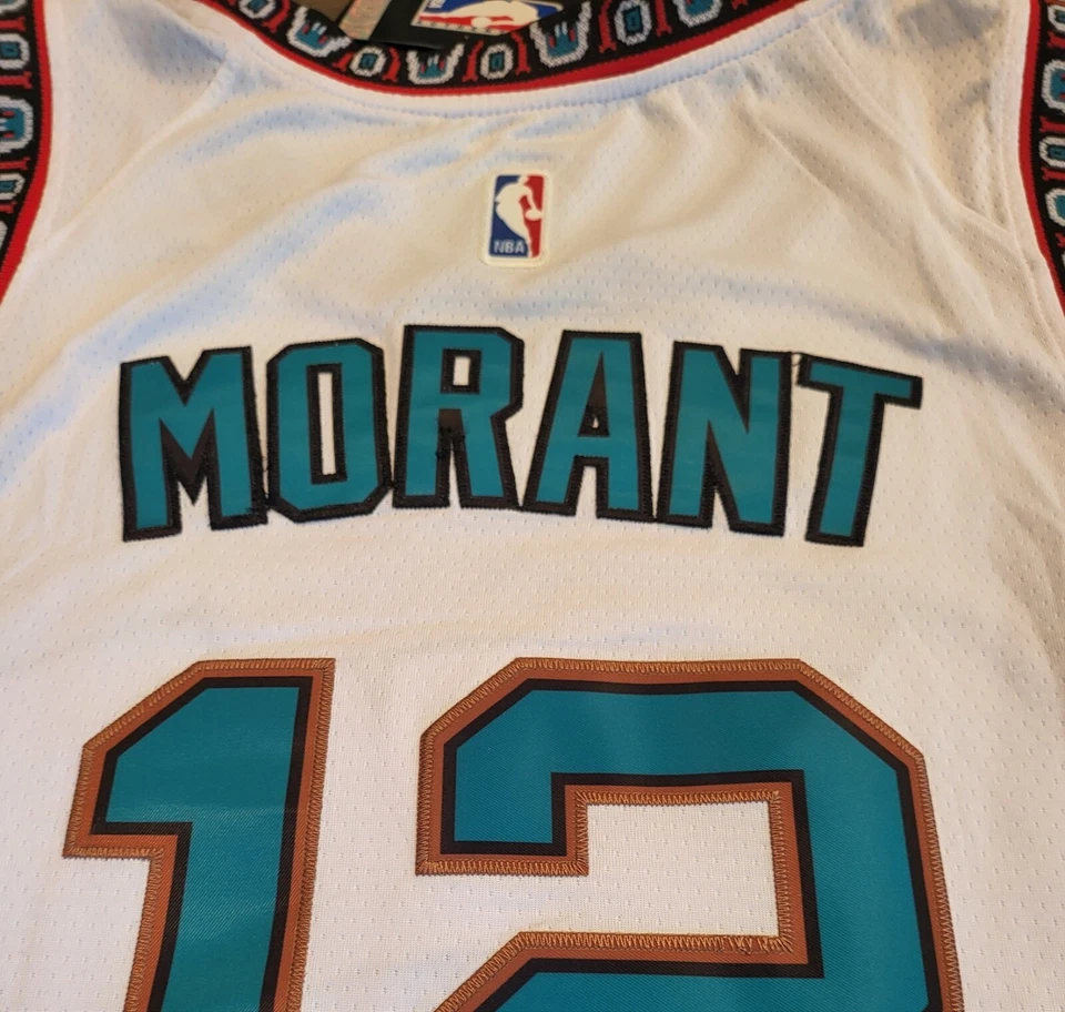 Ja Morant #12 Memphis Grizzlies Stitched White Hardwood Classic Swingman Jersey - Image 2 of 3