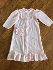 IC Isaacson Carrico Toddler Girl Ruffle Pink Robe 1980's size 3T