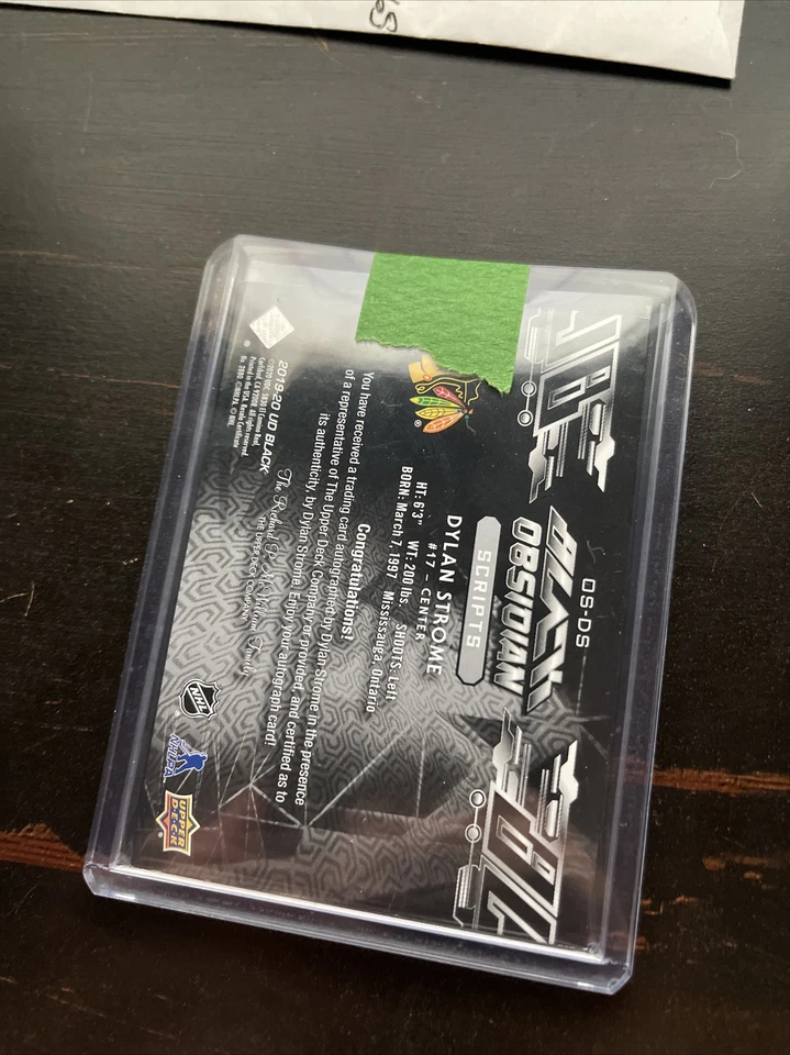 2020/2021 Upper deck SPX Black Obsidian Scripts Dylan Strome auto.  OS-DS - Image 2 of 4