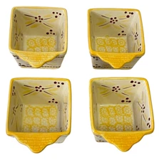 Temptations Presentable Ovenware Old World Ramekins 10 oz Yellow Square Set of 4