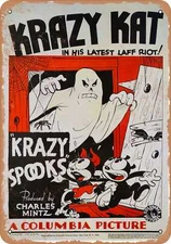 METAL SIGN - Krazy Kat's Krazy Spooks (1933) - Vintage Look