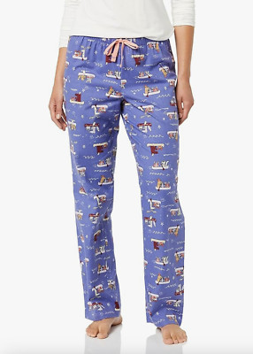 Amazon Essentials Women's Brushed Cotton pyjama bottoms blue boat XXS UK 8 BNWT