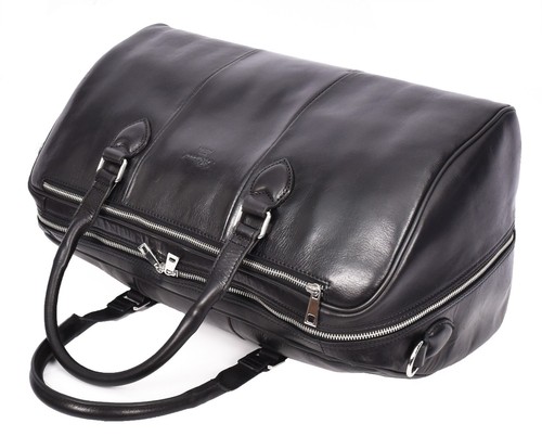 Genuine Leather Holdall Overnight Cross Body Weekend Travel Duffel Bag HLG47 - Picture 8 of 25
