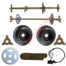 29'' 32'' Drift Go Kart Rear Axle Wheels Brake Hub Chain Kit Quad Fun Cart ATV