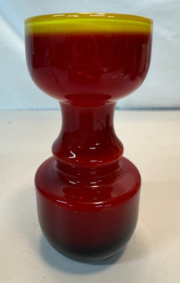 Vintage Aseda Cased Glass Vase Sweden Bo Borgstrom Mid Century Modern (c)