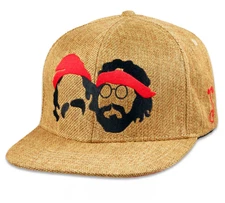 GRASSROOTS CHEECH AND CHONG SILHOUETTE TAN SNAPBACK WOVEN HEMP HAT