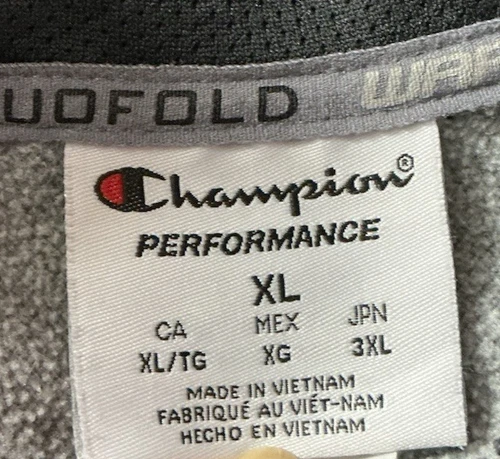 Champion Performance Men's Pull Over  Size X-Large Red-Gray image 7