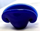 Vintage Murano Glass ClamShell Cobalt Blue to Lt. Blue Facete Center  Mini Vase