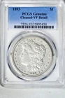 1893 $1 Morgan Silver Dollar PCGS Genuine VF Detail(Cleaned)