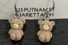 Brown Fluffy Bear Earrings