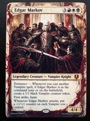 MTG Edgar Markov Extended Art Blood Splatter Playtest