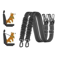 2 Pack Black Dog Seat Belt, Adjustable Dog Car Safety Belt with Reflective Bu...