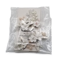 Casdre Pearl Flower Bridal Hair Pins Silver Leaf Wedding Bride Accessory