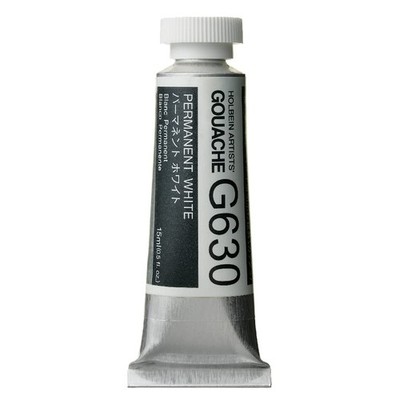 Holbein Artists' Gouache 15 ml Tube - Permanent 0.5 Fl Oz (Pack of 1), White