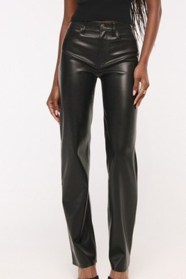 Abercrombie and Fitch Curve Love Vegan Leather 90s Straight ultra high rise