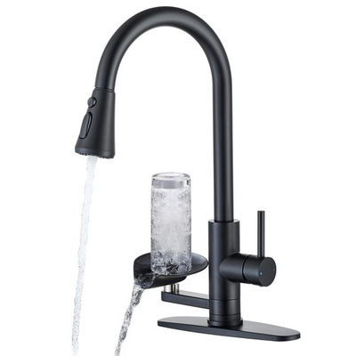 #ad Kitchen Faucet with Cup Washer Single Handle Pull Down Kitchen Sink Faucet wi... $116.87