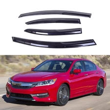 JDM Mugen Style Window Visors For Honda Accord 2013-2017 Rain Guards Deflectors